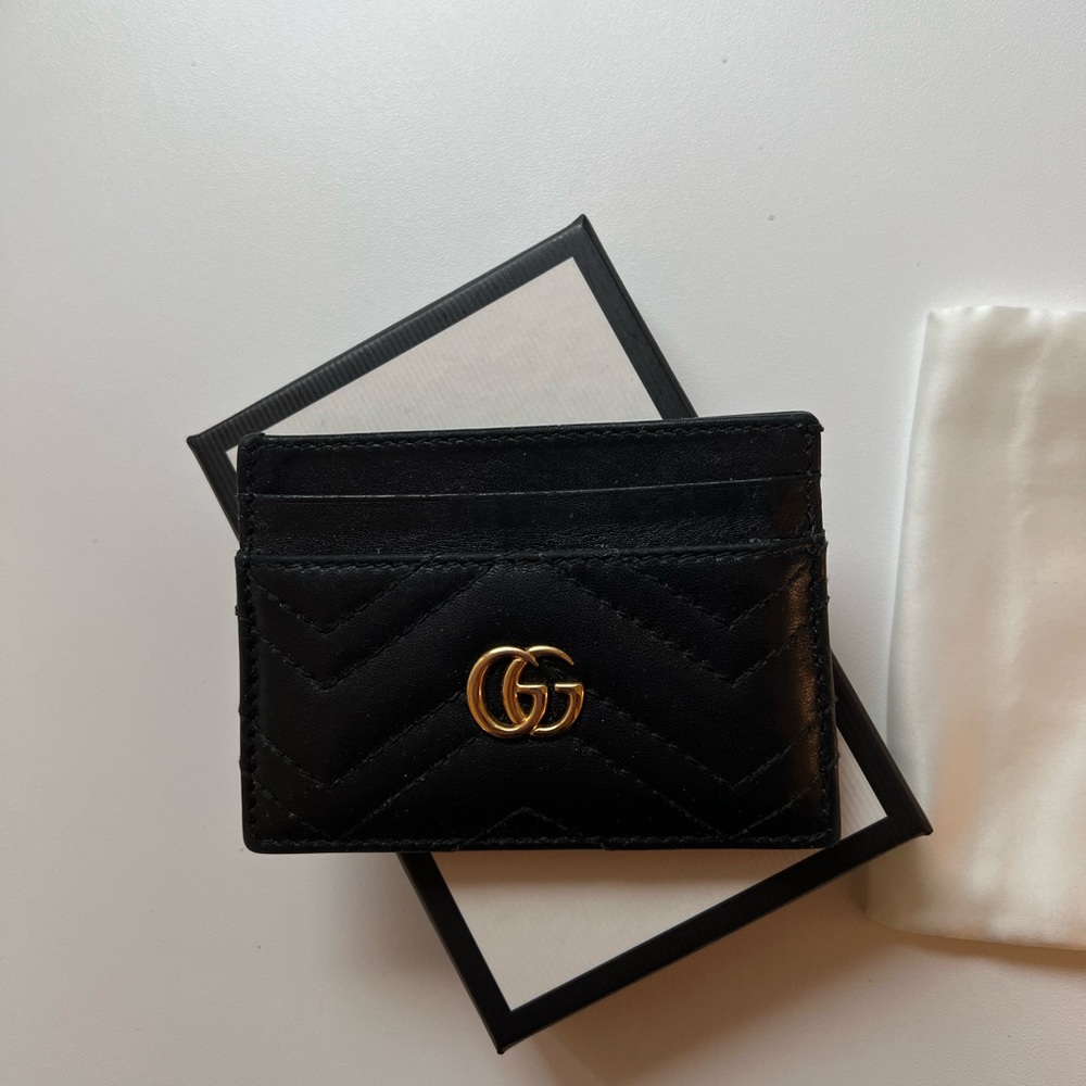 Black Marmont Gucci GG Quilted Card Case Wallet
